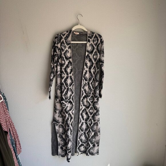For Thee Long Snake Print Cardigan with Front Patch Pockets – Size S - Picture 1 of 8